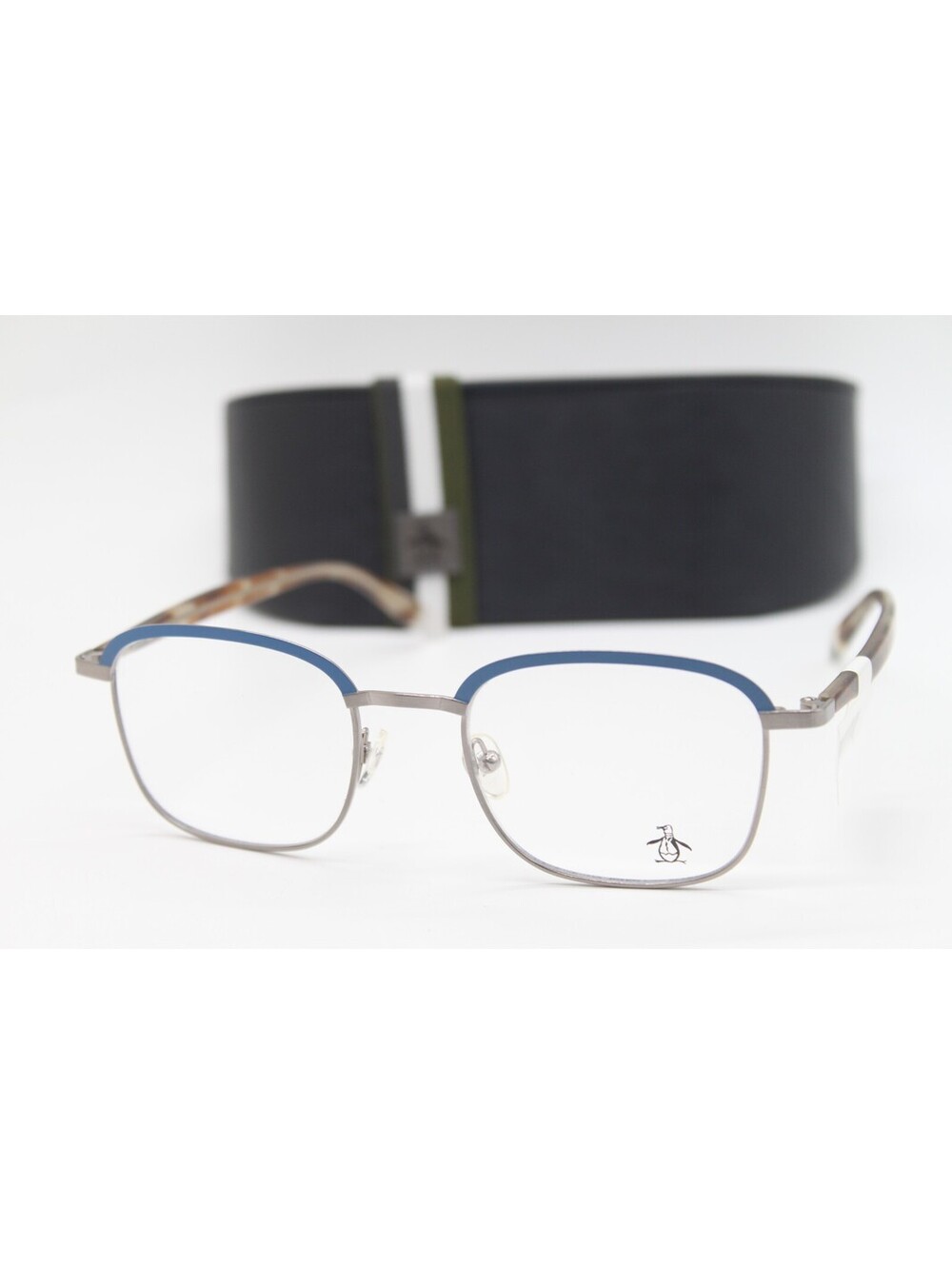 NEW PENGUIN THE FERGUSON GM GUNMETAL BLUE AUTHENTIC EYEGLASSES W/CASE 50-20